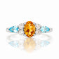 Ariana, a Citrine, Topaz and Sapphire Cluster Ring - Victoria's Jewellery