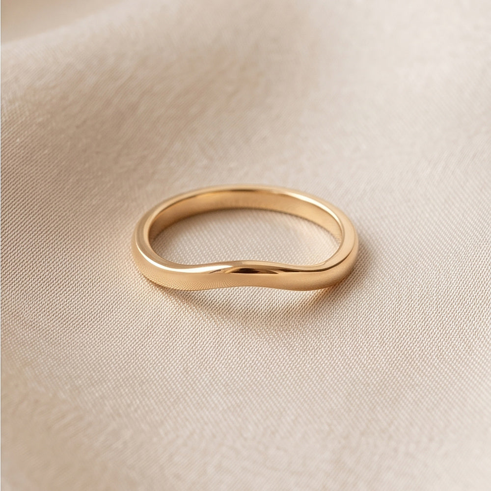 Lilly, a Curved Wedding Band Ring - Victoria's Jewellery