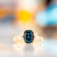 Rosalie, a London Blue Topaz and Lab Diamond Ring