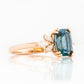 Rosalie, a London Blue Topaz and Lab Diamond Ring