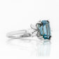 Rosalie, a London Blue Topaz and Lab Diamond Ring