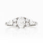Oval cut Diamond cluster Engagement Ring in White Gold - Victoria's Jewellery