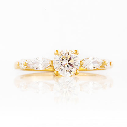 Lab Grown Diamond half eternity Engagement or Anniversary Ring in Yellow Gold - Victoria's Jewellery