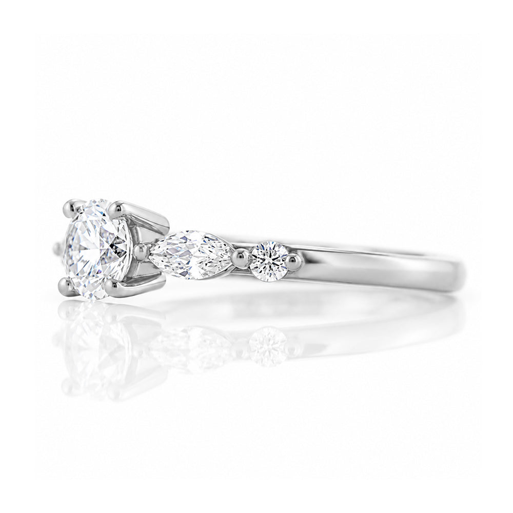 Mia, a Lab Diamond Half Eternity Engagement Ring - Victoria's Jewellery