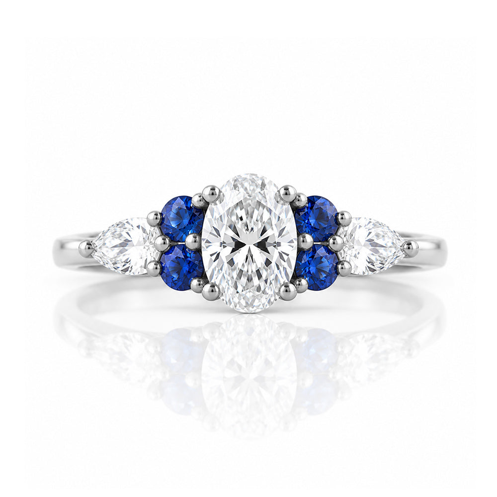 Ariana, a Diamond and Sapphire Engagement Ring - Victoria's Jewellery