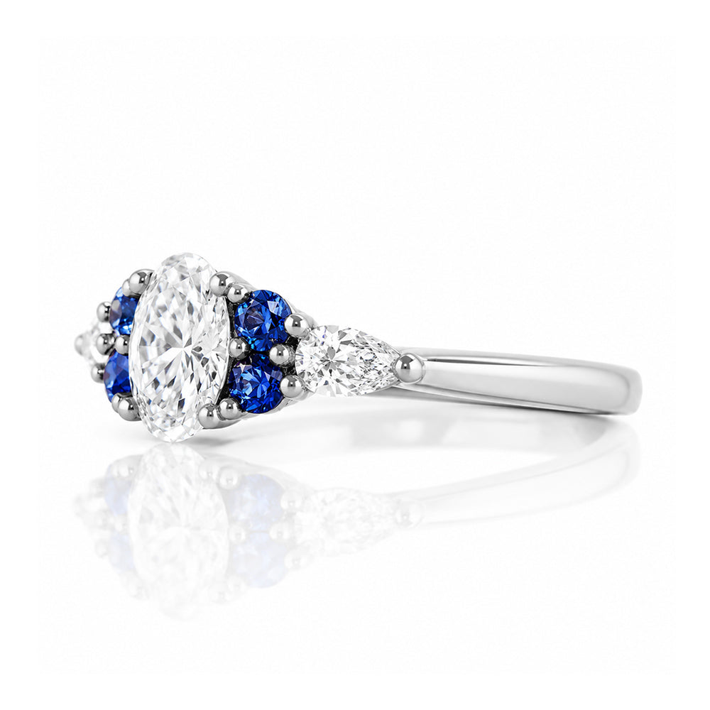 Ariana, a Diamond and Sapphire Engagement Ring - Victoria's Jewellery