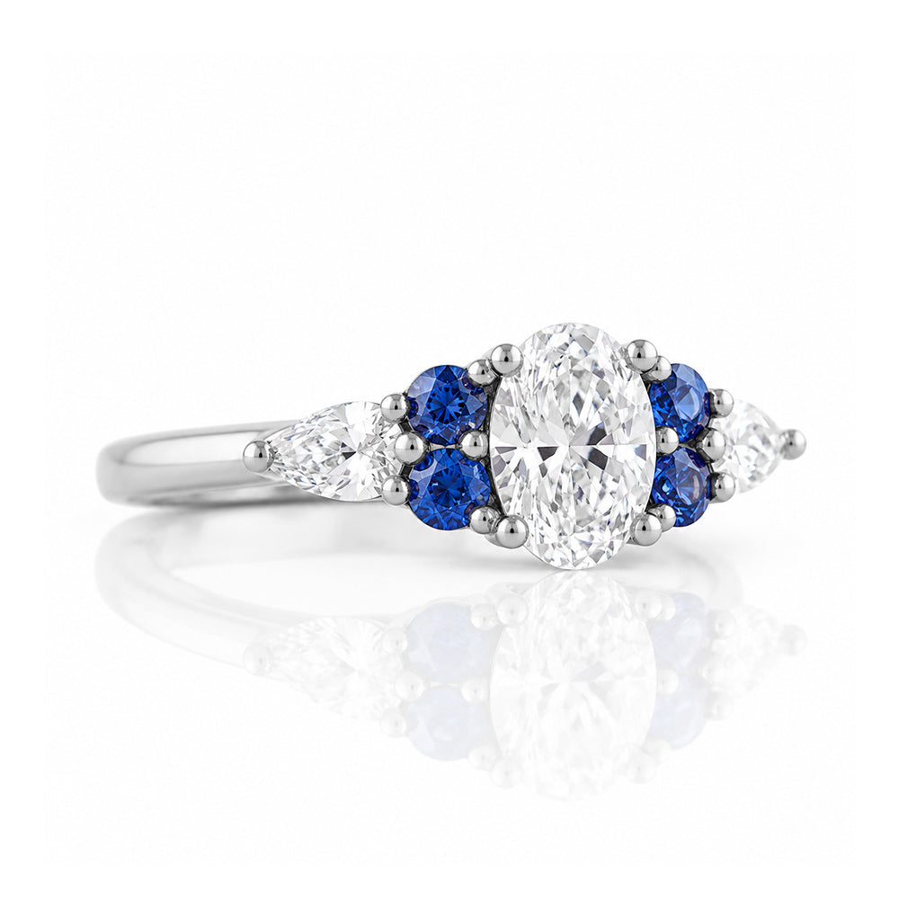 Ariana, a Diamond and Sapphire Engagement Ring - Victoria's Jewellery