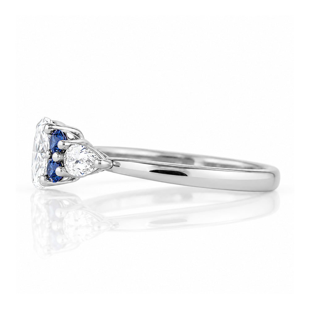 Ariana, a Diamond and Sapphire Engagement Ring - Victoria's Jewellery