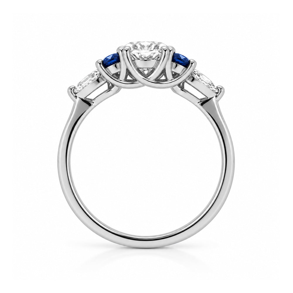 Ariana, a Diamond and Sapphire Engagement Ring - Victoria's Jewellery