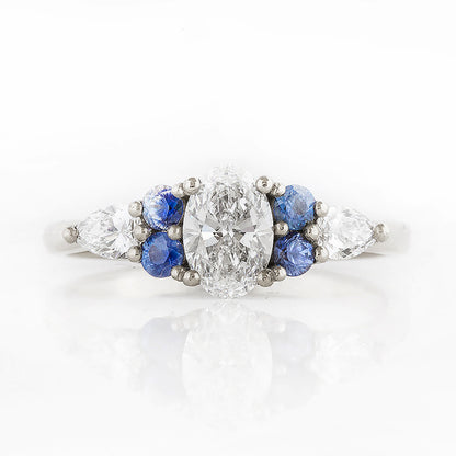 Ariana, a Diamond and Sapphire Engagement Ring - Victoria's Jewellery