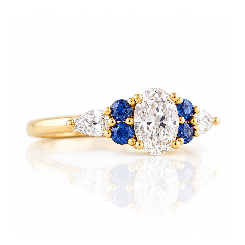 Ariana, a Diamond and Sapphire Engagement Ring - Victoria's Jewellery