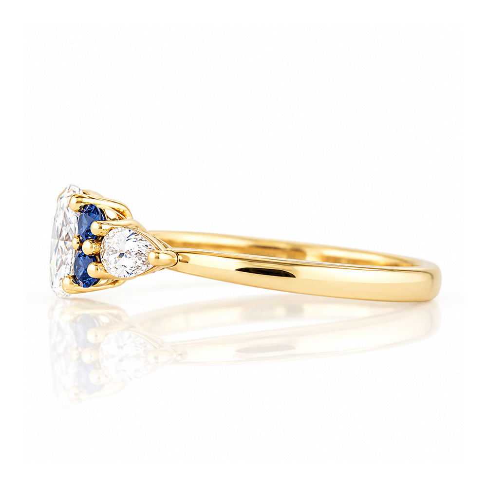 Ariana, a Diamond and Sapphire Engagement Ring - Victoria's Jewellery