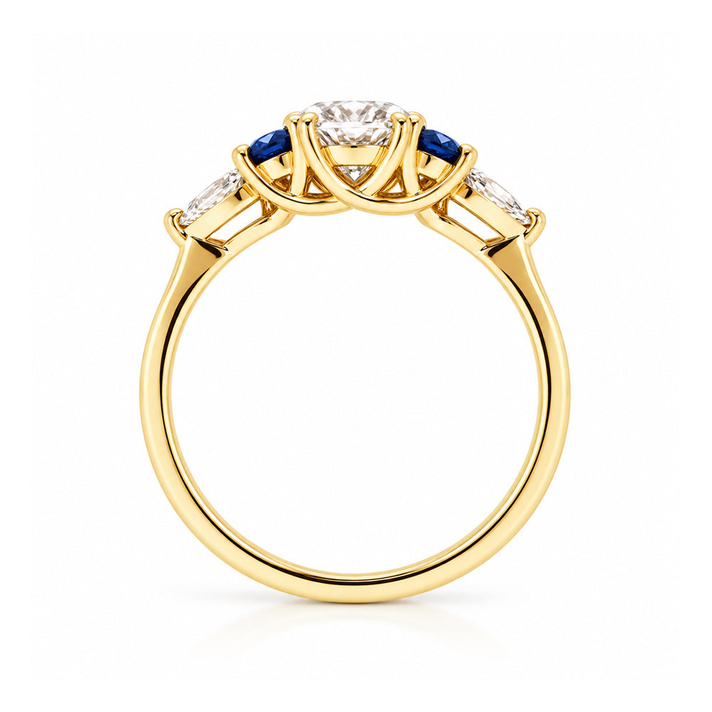Ariana, a Diamond and Sapphire Engagement Ring - Victoria's Jewellery