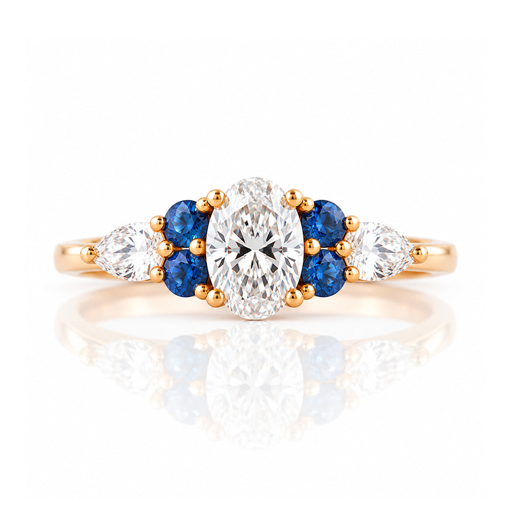 Ariana, a Diamond and Sapphire Engagement Ring - Victoria's Jewellery