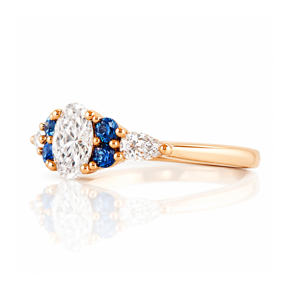 Ariana, a Diamond and Sapphire Engagement Ring - Victoria's Jewellery