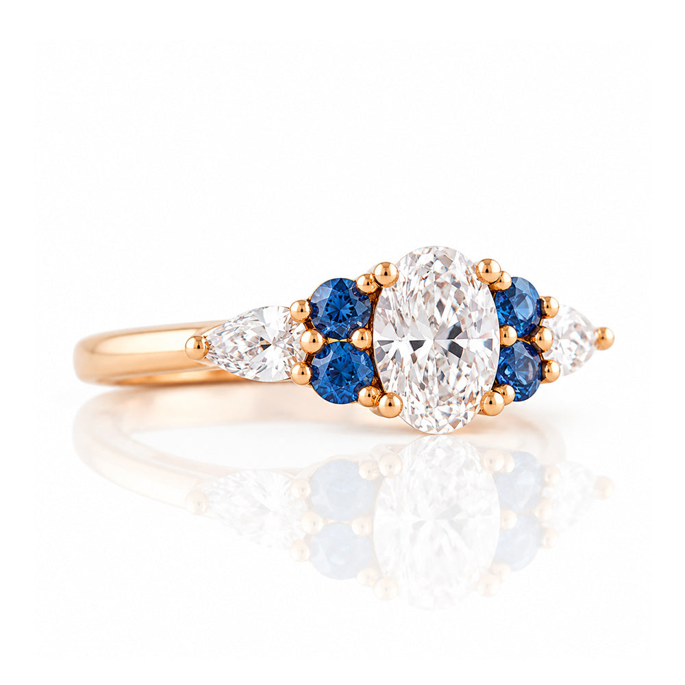 Ariana, a Diamond and Sapphire Engagement Ring - Victoria's Jewellery