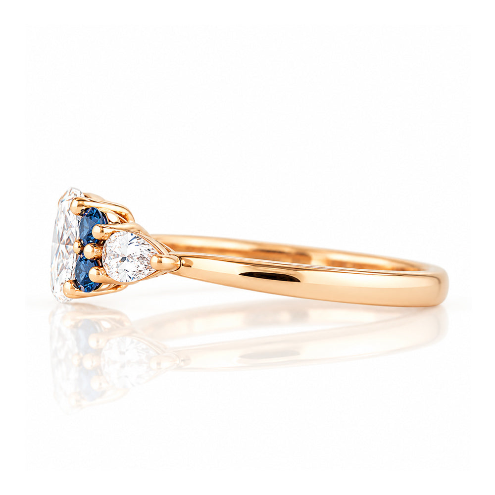 Ariana, a Diamond and Sapphire Engagement Ring - Victoria's Jewellery