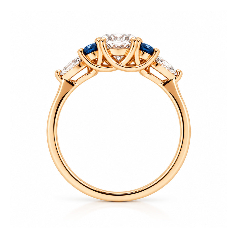 Ariana, a Diamond and Sapphire Engagement Ring - Victoria's Jewellery