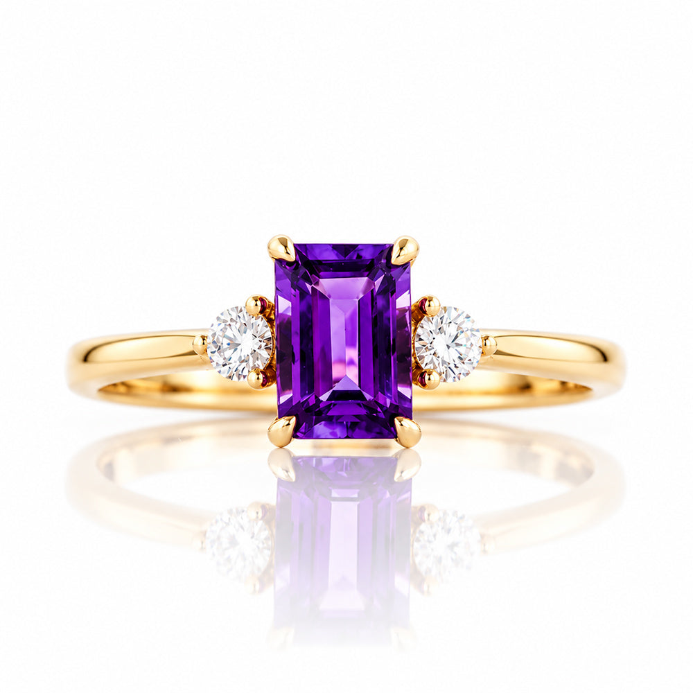 Bea, Amethyst and Lab Diamond - Victoria's Jewellery