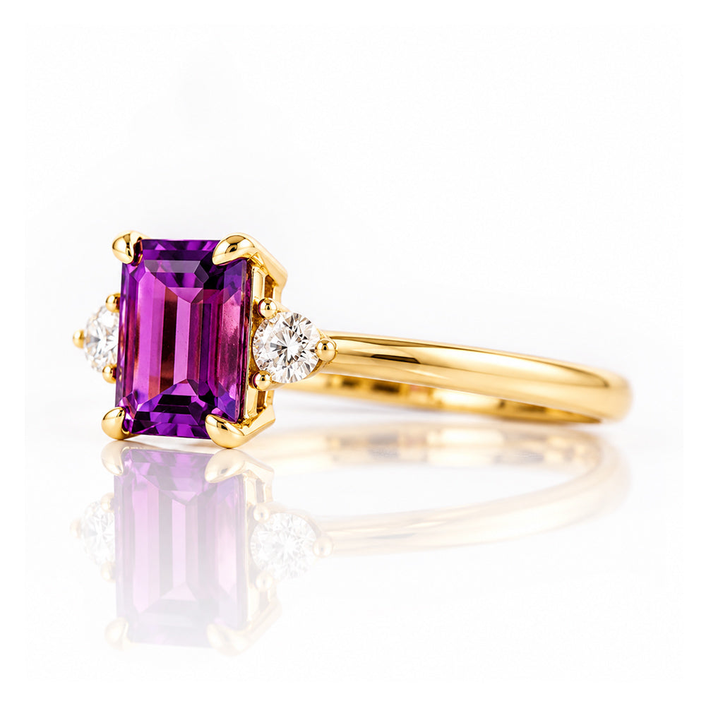 Bea, Amethyst and Lab Diamond - Victoria's Jewellery