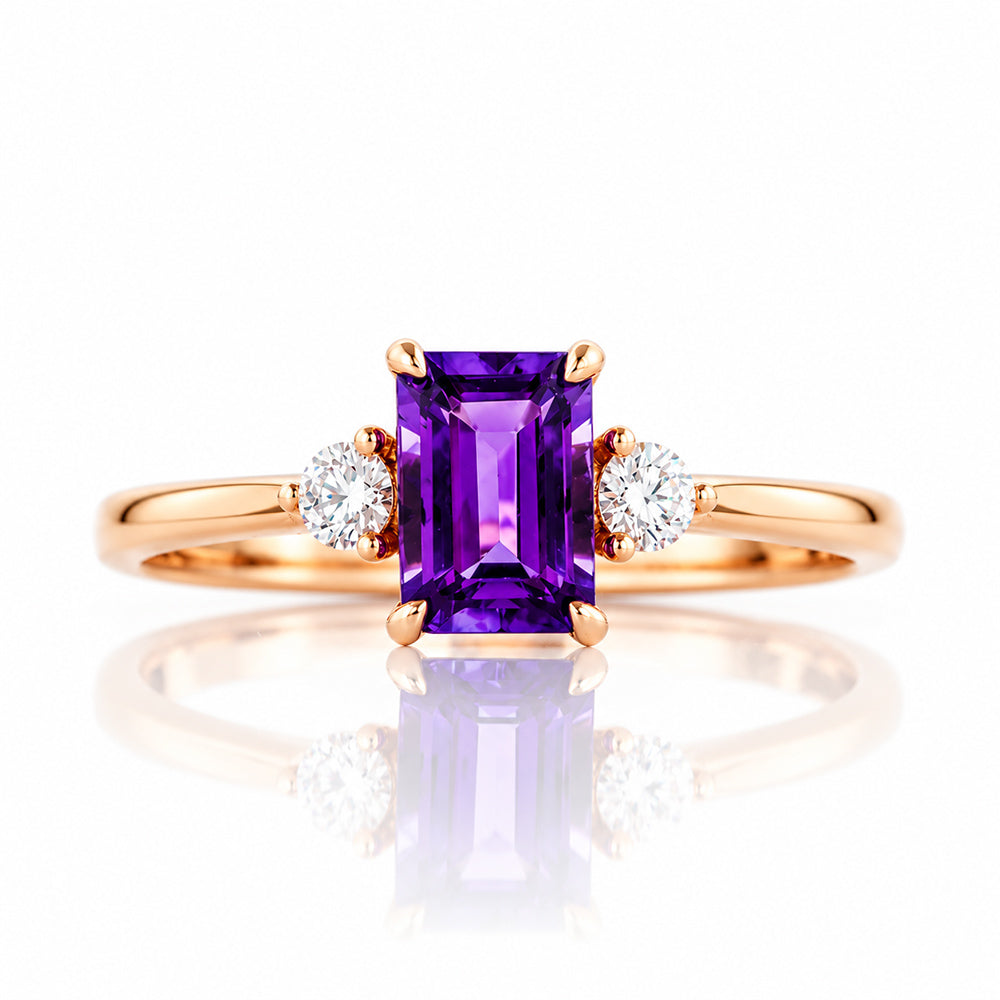 Bea, Amethyst and Lab Diamond - Victoria's Jewellery