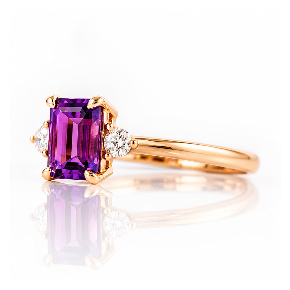 Bea, Amethyst and Lab Diamond - Victoria's Jewellery