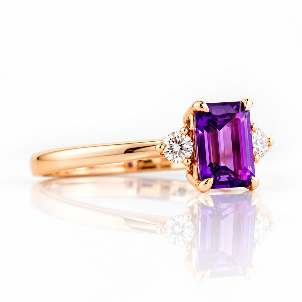Bea, Amethyst and Lab Diamond - Victoria's Jewellery