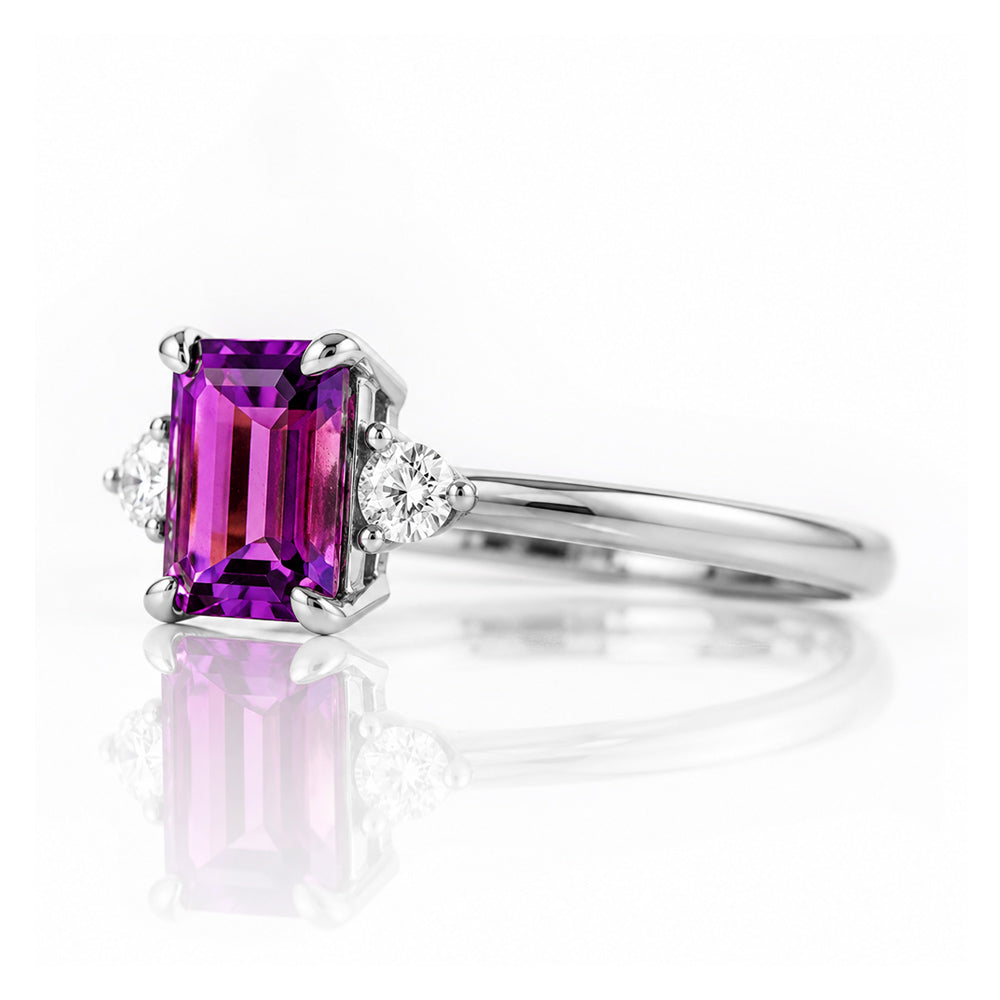 Bea, Amethyst and Lab Diamond - Victoria's Jewellery