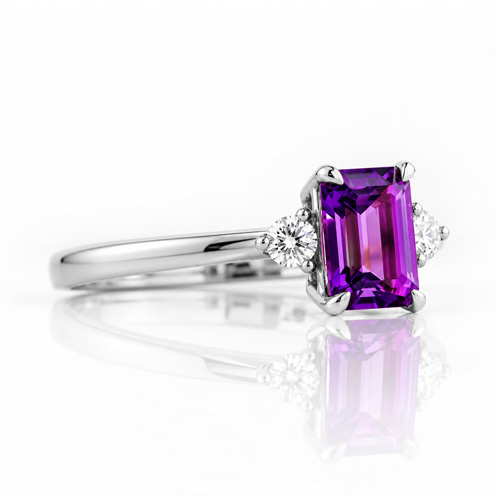 Bea, Amethyst and Lab Diamond - Victoria's Jewellery