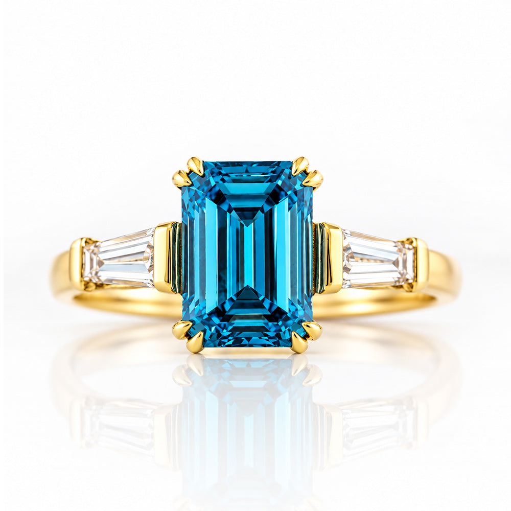 Carmen, a Blue Lab Diamond Trilogy Ring - Victoria's Jewellery