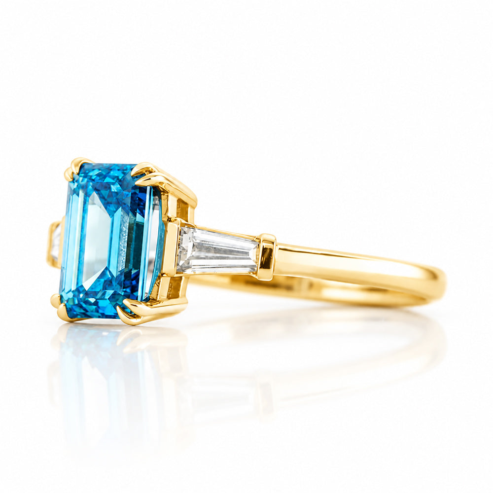 Carmen, a Blue Lab Diamond Trilogy Ring - Victoria's Jewellery