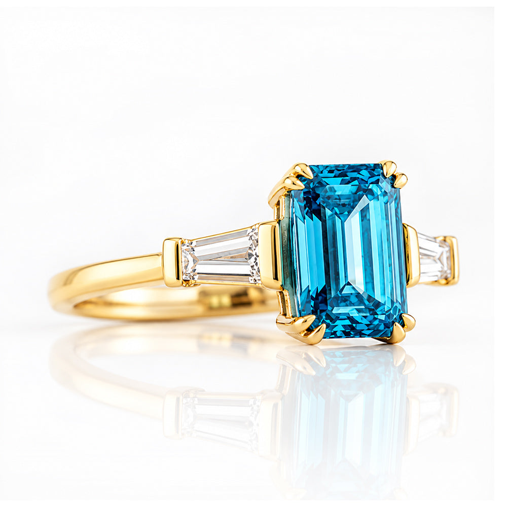 Carmen, a Blue Lab Diamond Trilogy Ring - Victoria's Jewellery