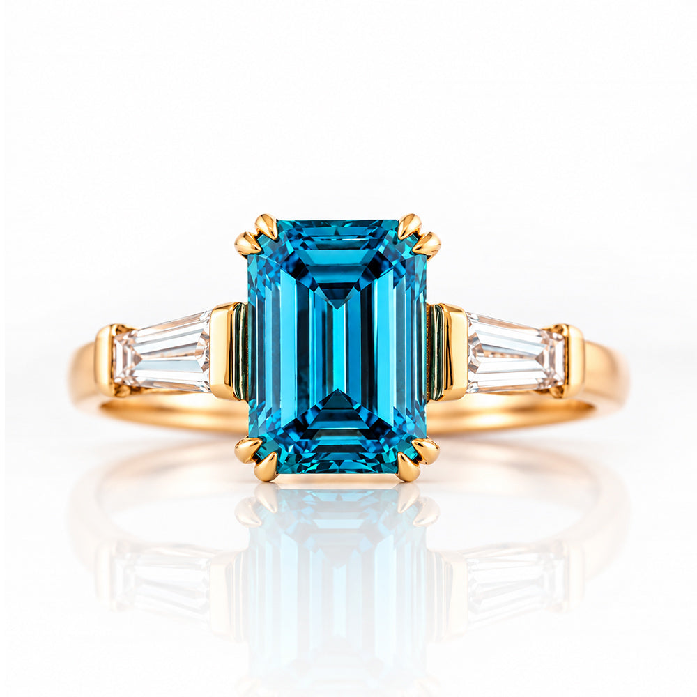 Carmen, a Blue Lab Diamond Trilogy Ring - Victoria's Jewellery