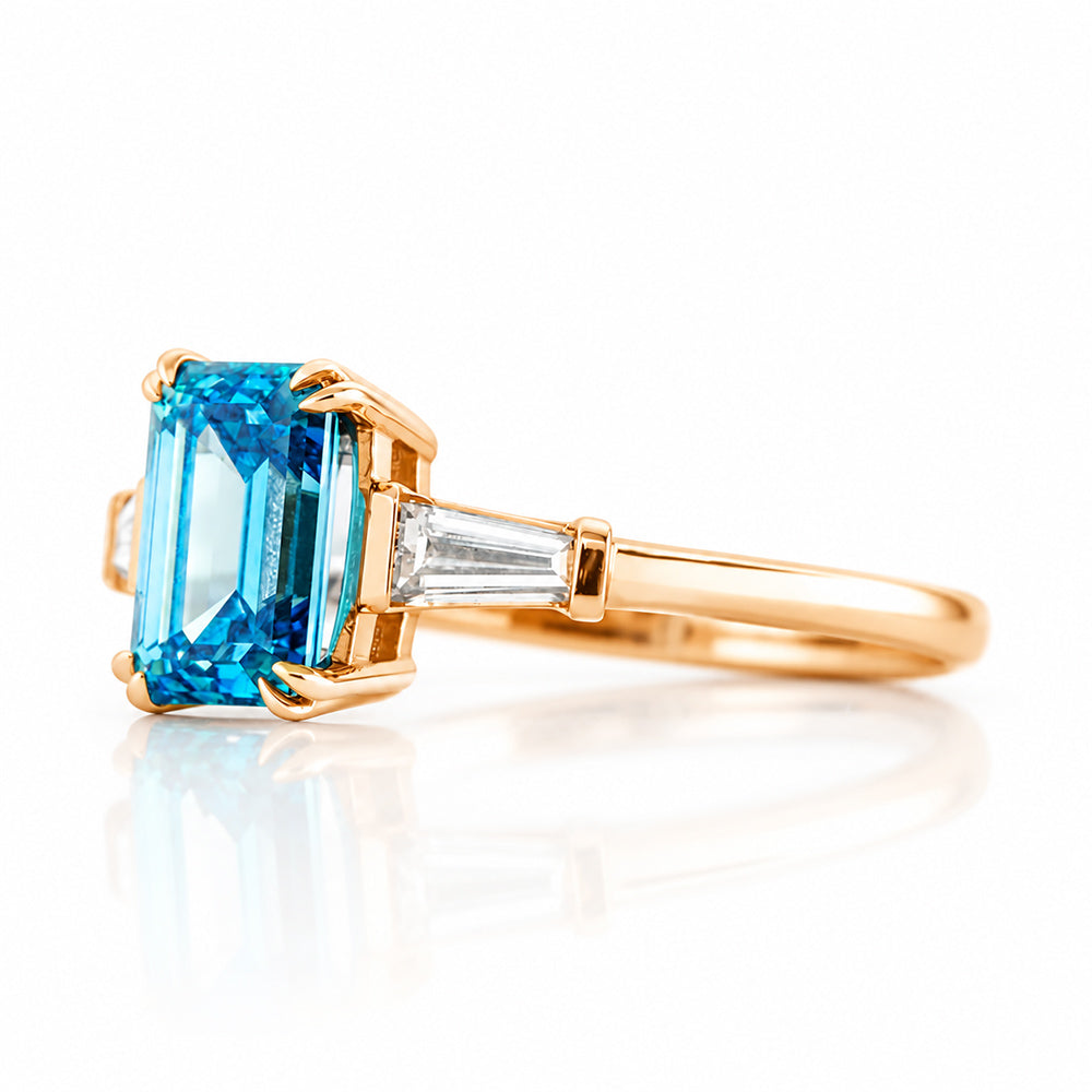 Carmen, a Blue Lab Diamond Trilogy Ring - Victoria's Jewellery