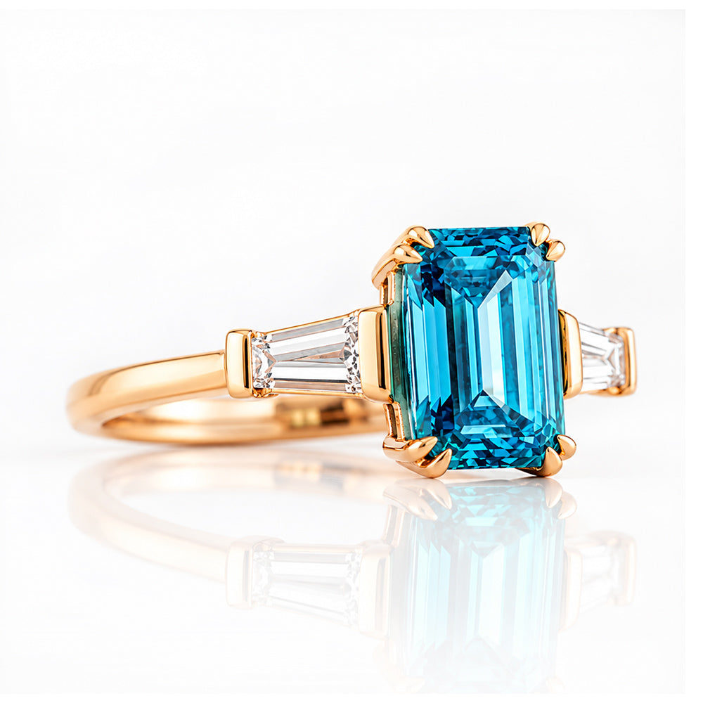 Carmen, a Blue Lab Diamond Trilogy Ring - Victoria's Jewellery