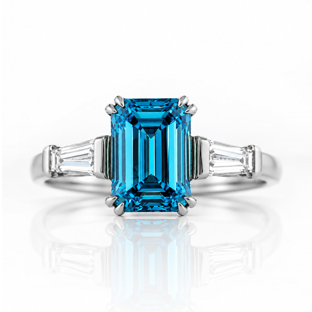 Carmen, a Blue Lab Diamond Trilogy Ring - Victoria's Jewellery