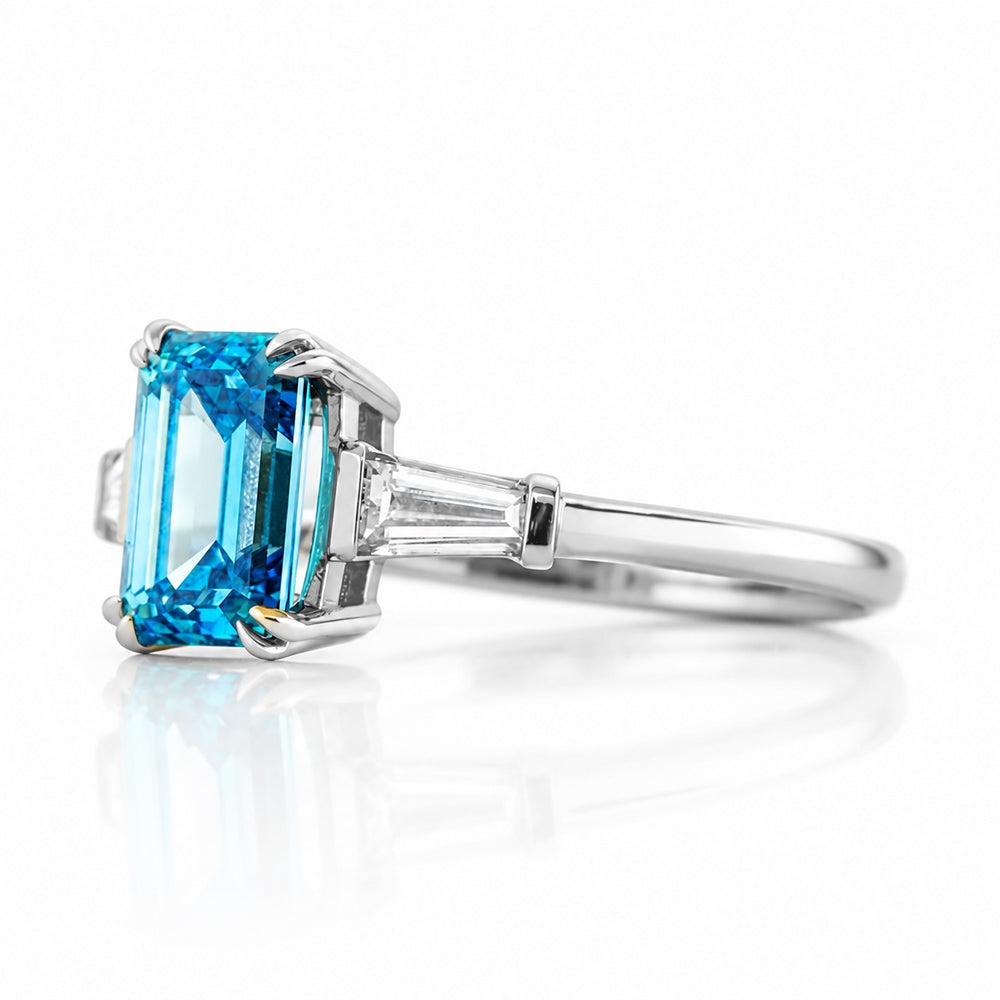 Carmen, a Blue Lab Diamond Trilogy Ring - Victoria's Jewellery