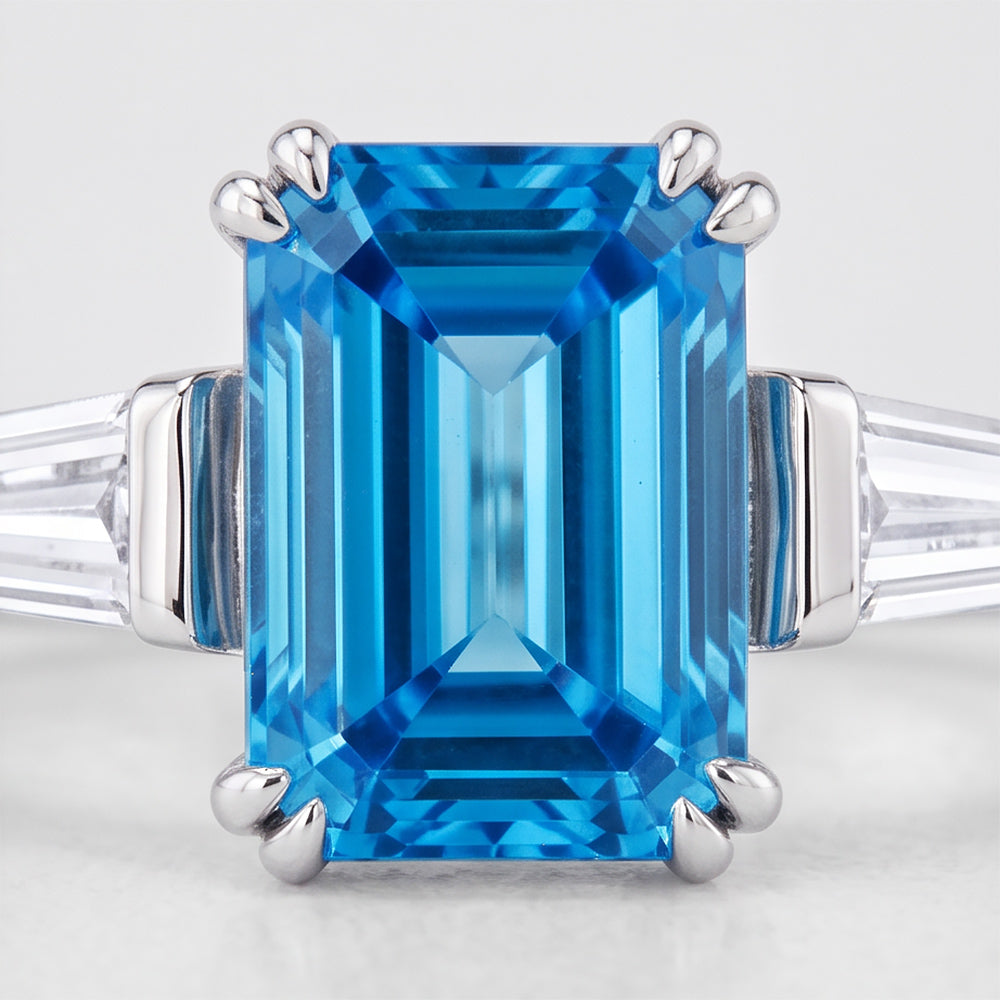 Carmen, a Blue Lab Diamond Trilogy Ring - Victoria's Jewellery
