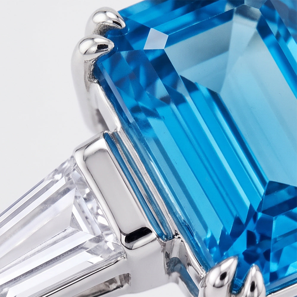 Carmen, a Blue Lab Diamond Trilogy Ring - Victoria's Jewellery