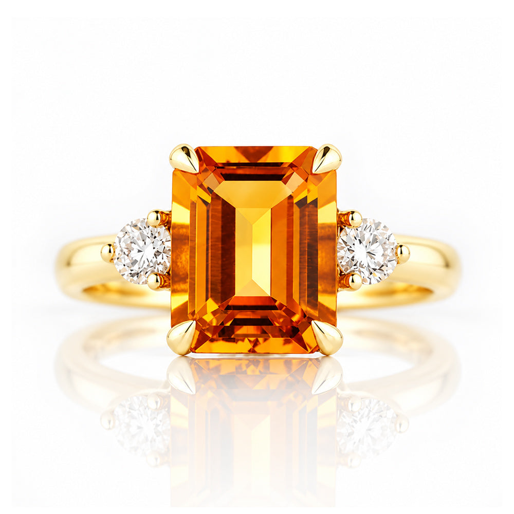 Vivian, Citrine and Lab Diamond Ring - Victoria's Jewellery