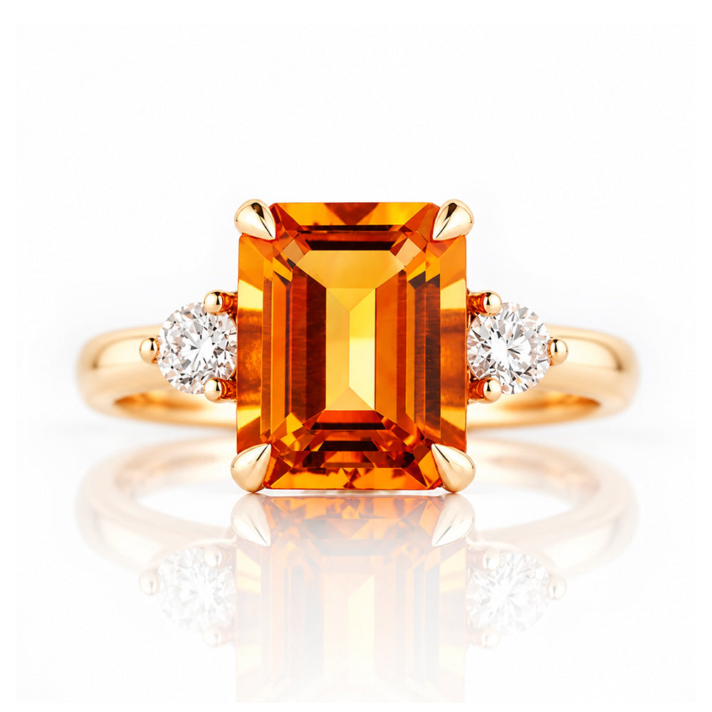 Vivian, Citrine and Lab Diamond Ring - Victoria's Jewellery