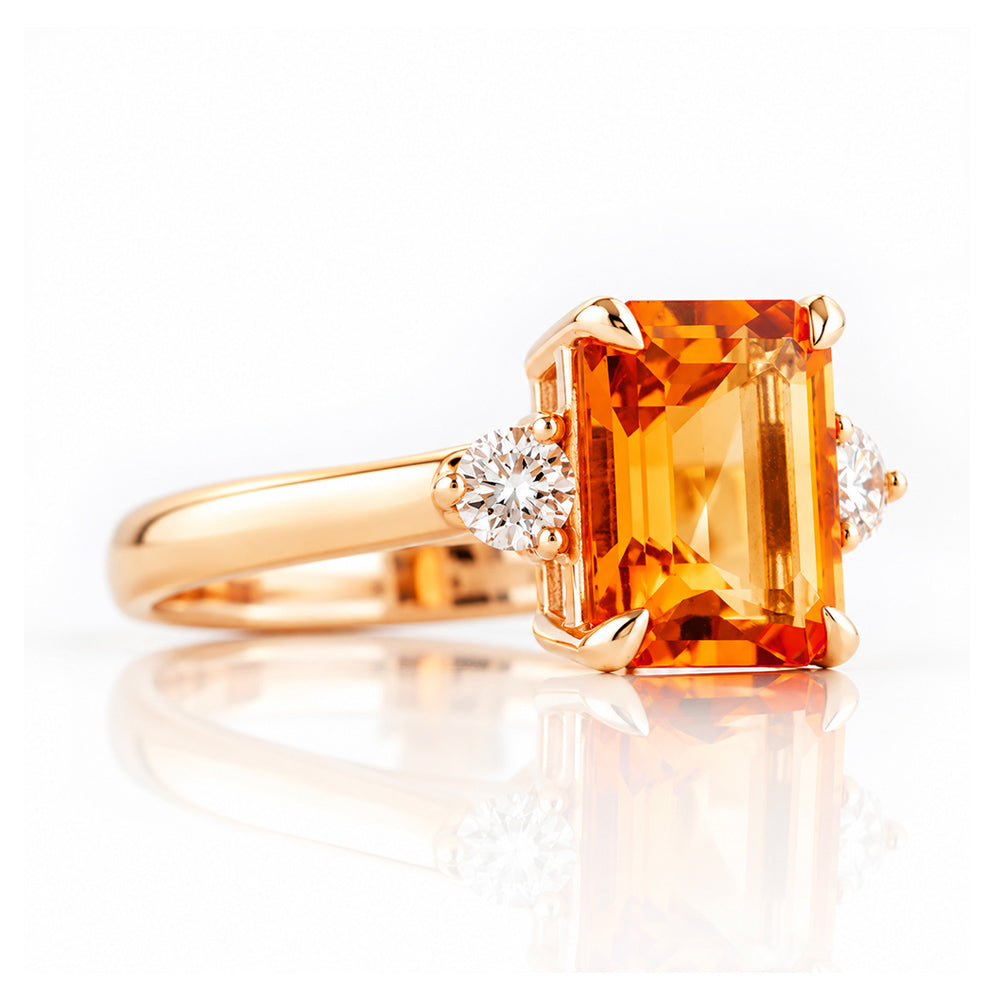 Vivian, Citrine and Lab Diamond Ring - Victoria's Jewellery