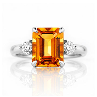 Vivian, Citrine and Lab Diamond Ring - Victoria's Jewellery