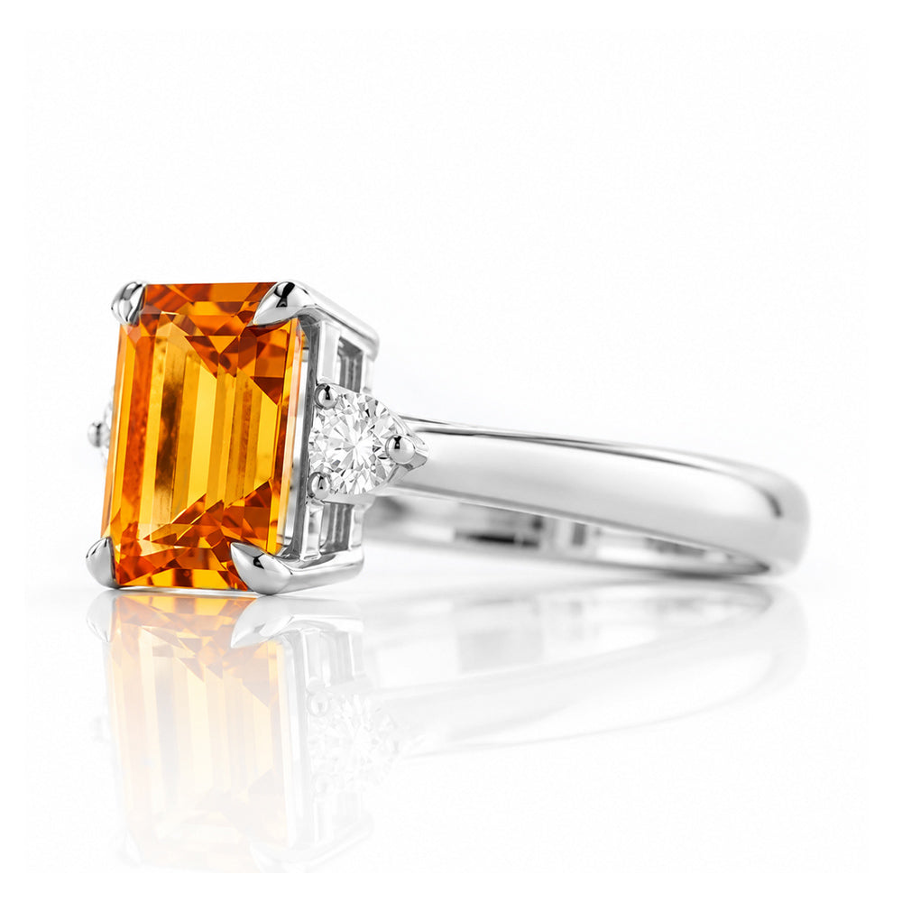 Vivian, Citrine and Lab Diamond Ring - Victoria's Jewellery