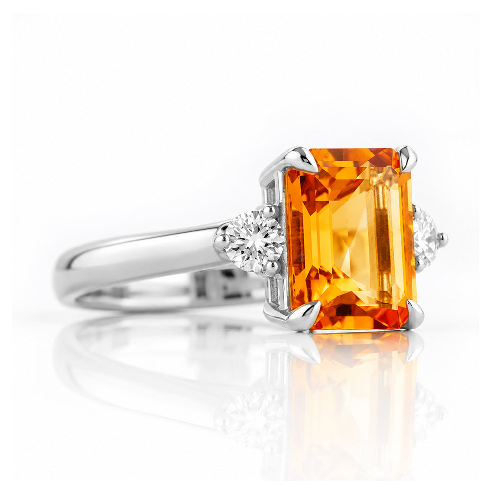 Vivian, Citrine and Lab Diamond Ring - Victoria's Jewellery