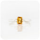 Emerald cut Citrine and Moissanite Engagement Ring - Victoria's Jewellery