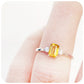 Emerald cut Citrine and Moissanite Engagement Ring - Victoria's Jewellery