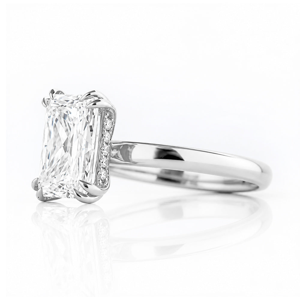 Jolindie, Hidden Halo Radiant cut Lab Diamond Ring - Victoria's Jewellery