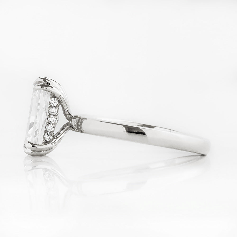 Jolindie, Hidden Halo Radiant cut Lab Diamond Ring