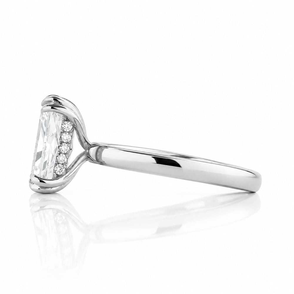 Jolindie, Hidden Halo Radiant cut Lab Diamond Ring - Victoria's Jewellery